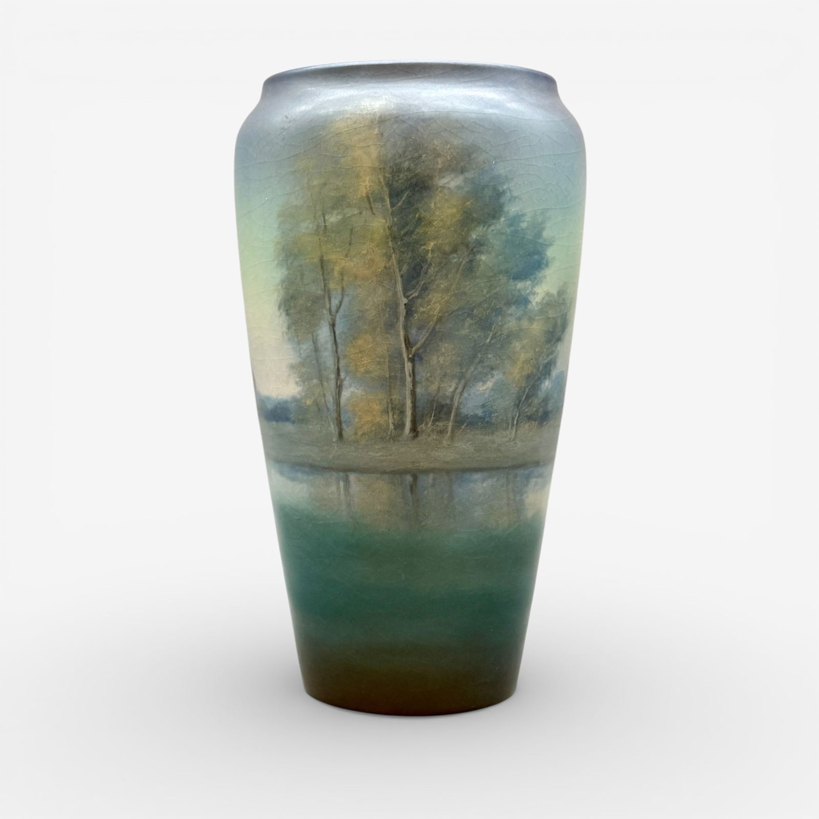 Vellum glaze scenic vase, Rookwood, Diers, 1920 (1 of 11)