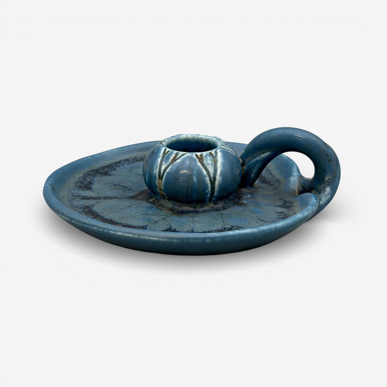 Rookwood blue crystalline mat candleholder, 1929 (1 of 5)