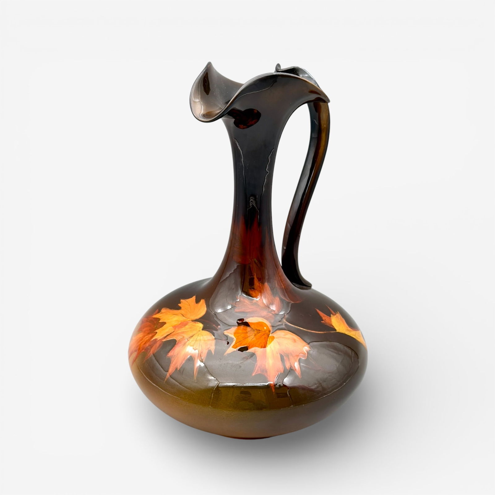 Standard glaze Rookwood ewer, Autumn leaves, Baker, 1899 (1 of 7)