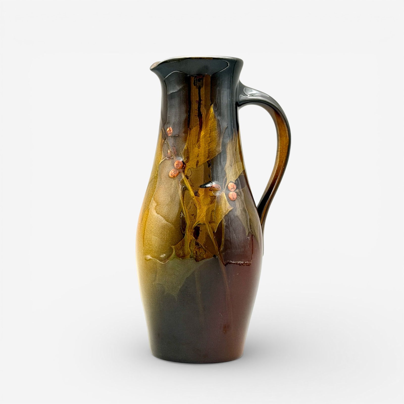 Rookwood Standard glaze ewer, holly by Lincoln, 1898. (1 of 5)