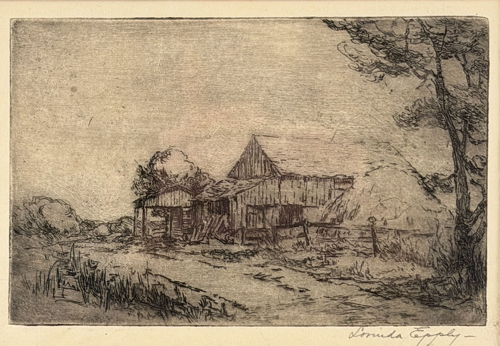 Three nicely framed Lorinda Epply etchings - 6