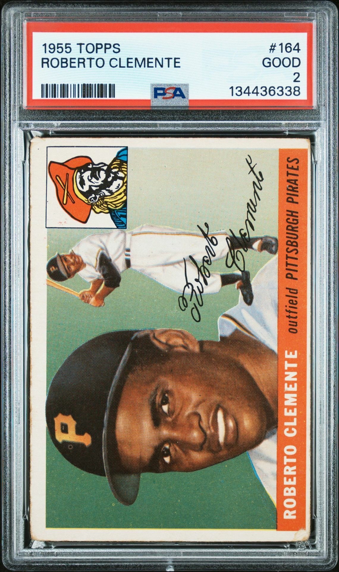 1955 Topps 164 Roberto Clemente Rookie PSA 2: 1955 Topps 164 Roberto Clemente Rookie PSA 2