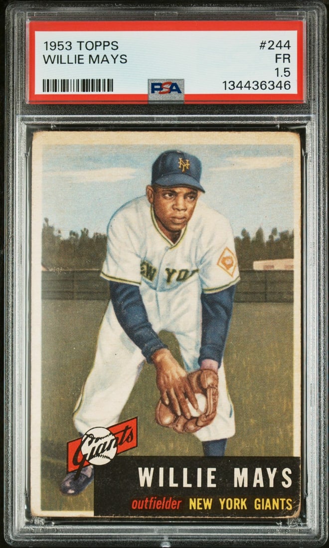 1953 Topps 244 Willie Mays PSA 1.5 (1 of 2)