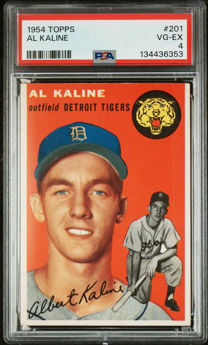 1954 Topps 201 Al Kaline PSA 4: 1954 Topps 201 Al Kaline PSA 4