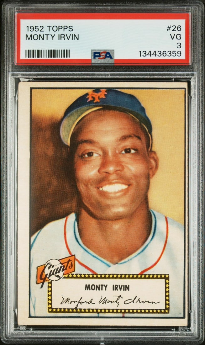 1952 Topps 26 Monty Irvin PSA 3: 1952 Topps 26 Monty Irvin PSA 3