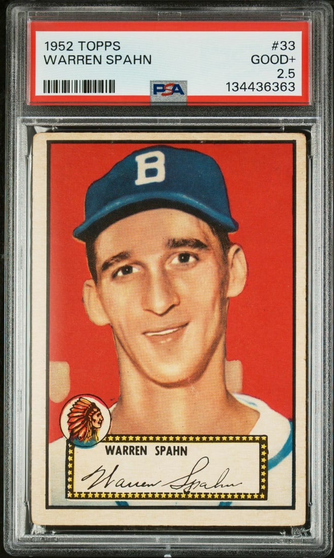 1952 Topps 33 Warren Spahn PSA 2.5 (1 of 2)