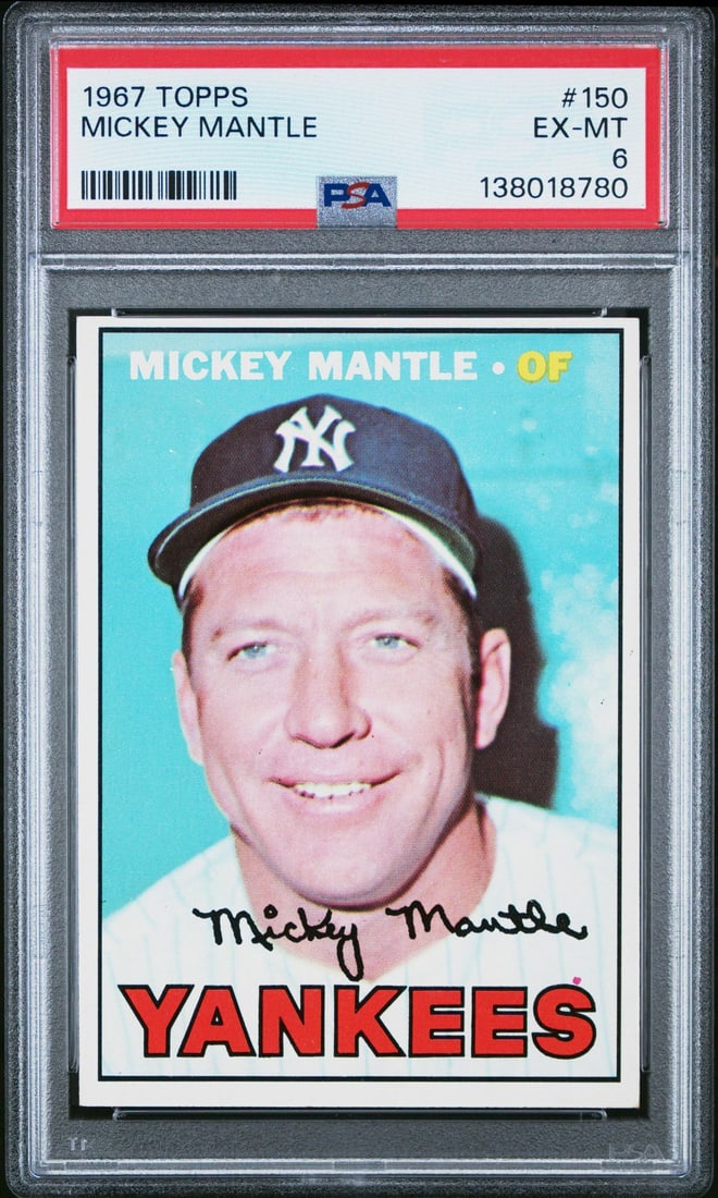 1967 Topps 150 Mickey Mantle PSA 6 (1 of 2)