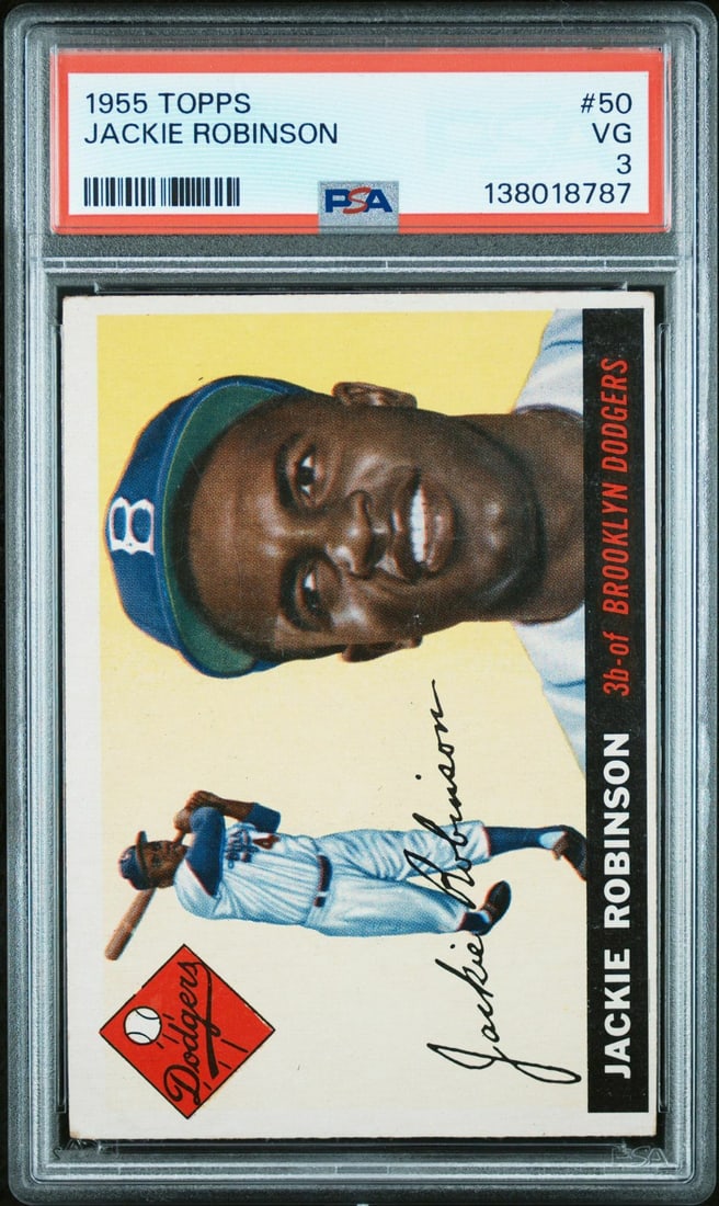 1955 Topps 50 Jackie Robinson PSA 3: 1955 Topps 50 Jackie Robinson PSA 3