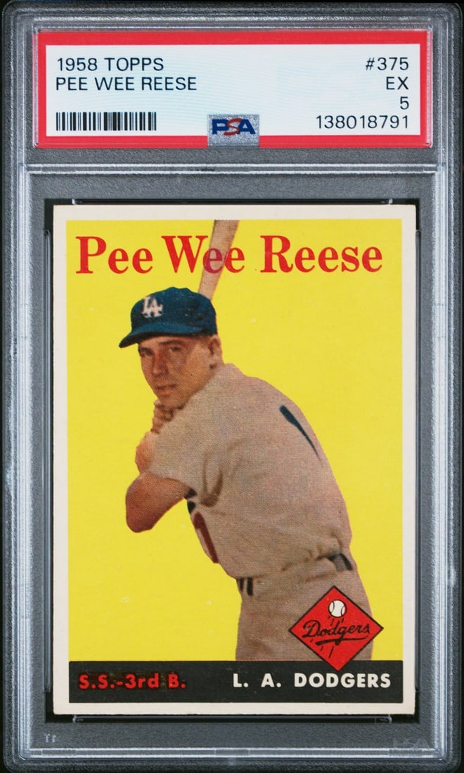 1958 Topps 375 Pee Wee Reese PSA 5: 1958 Topps 375 Pee Wee Reese PSA 5