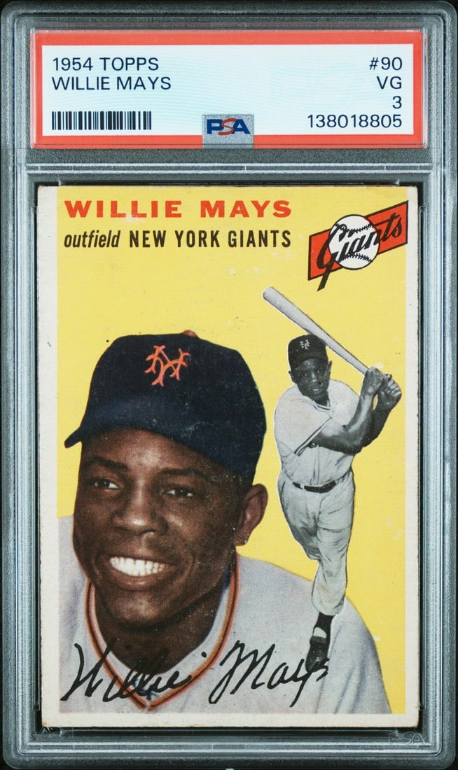 1954 Topps 90 Willie Mays PSA 3: 1954 Topps 90 Willie Mays PSA 3