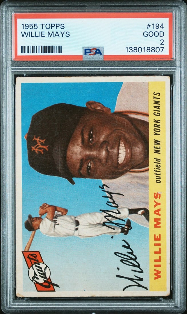 1955 Topps 194 Willie Mays PSA 2: 1955 Topps 194 Willie Mays PSA 2