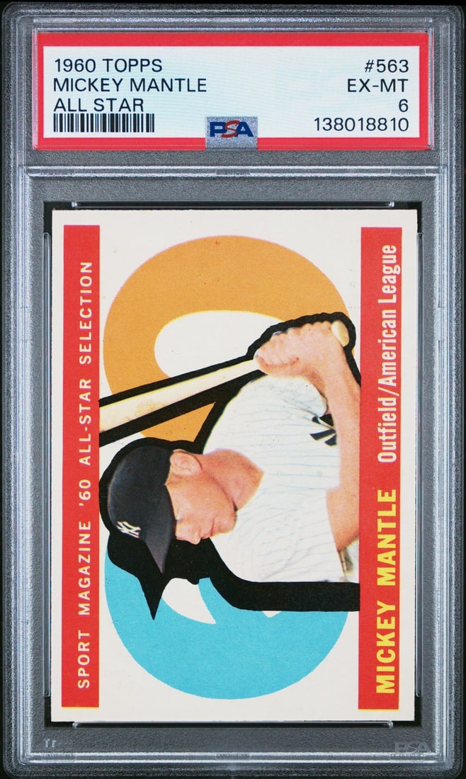 1960 Topps 563 Mickey Mantle All Star PSA 6 (1 of 2)