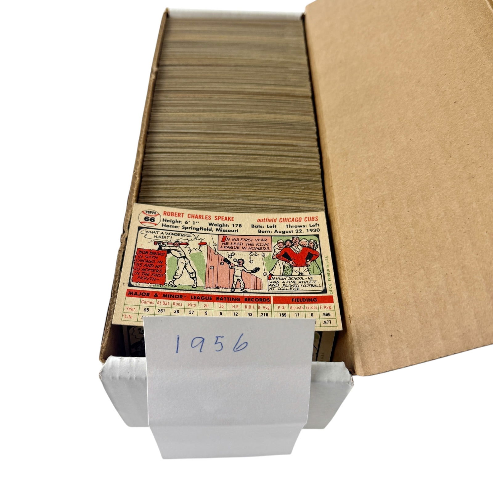 1956 Topps Near Complete Set, Plus Doubles: A near complete set, missing the following cards: 1, 10,11, 15, 25, 95, 118, 180, 181, 235, 251, 255, 332. Other cards missing are offered in this sale, as single PSA graded lots. Those cards