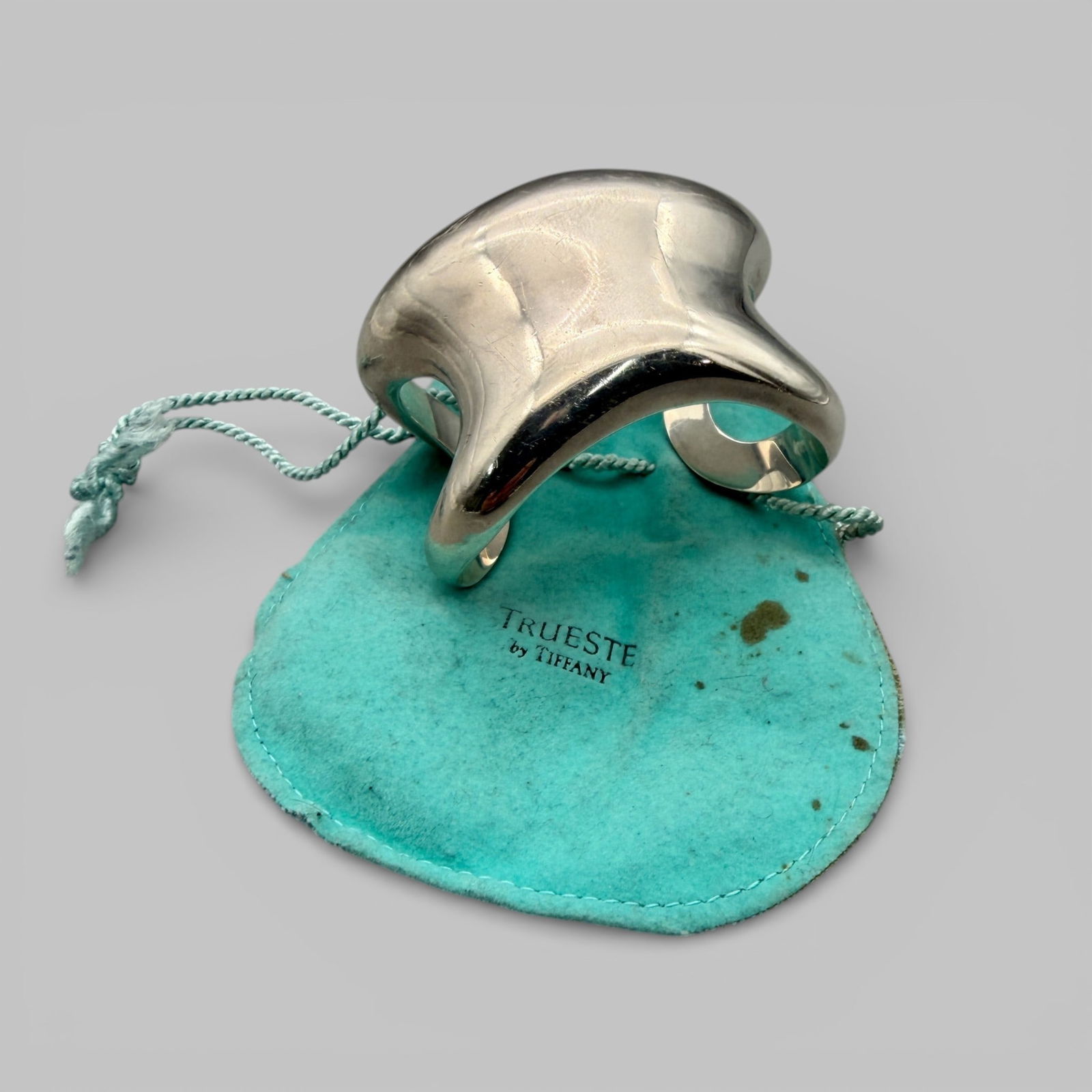 Tiffany and Co. Elsa Peretti 1975 Sterling Cuff Bracelet: Tiffany and Co., marked to reverse with Elsa Peretti, 1975 and sterling silver. A modernist cuff bracelet by the famous designer