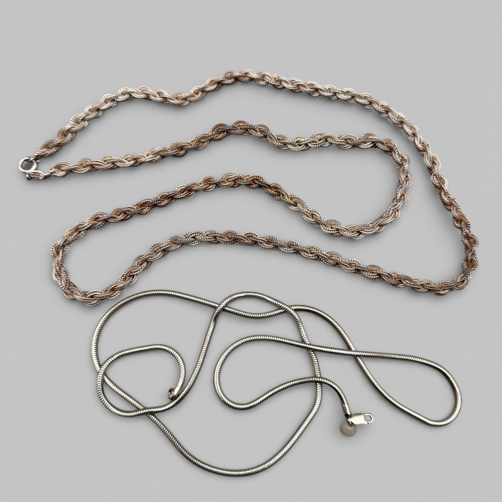 Pair of Sterling Silver Rope Chains, One Tiffany and Co. (1 of 6)
