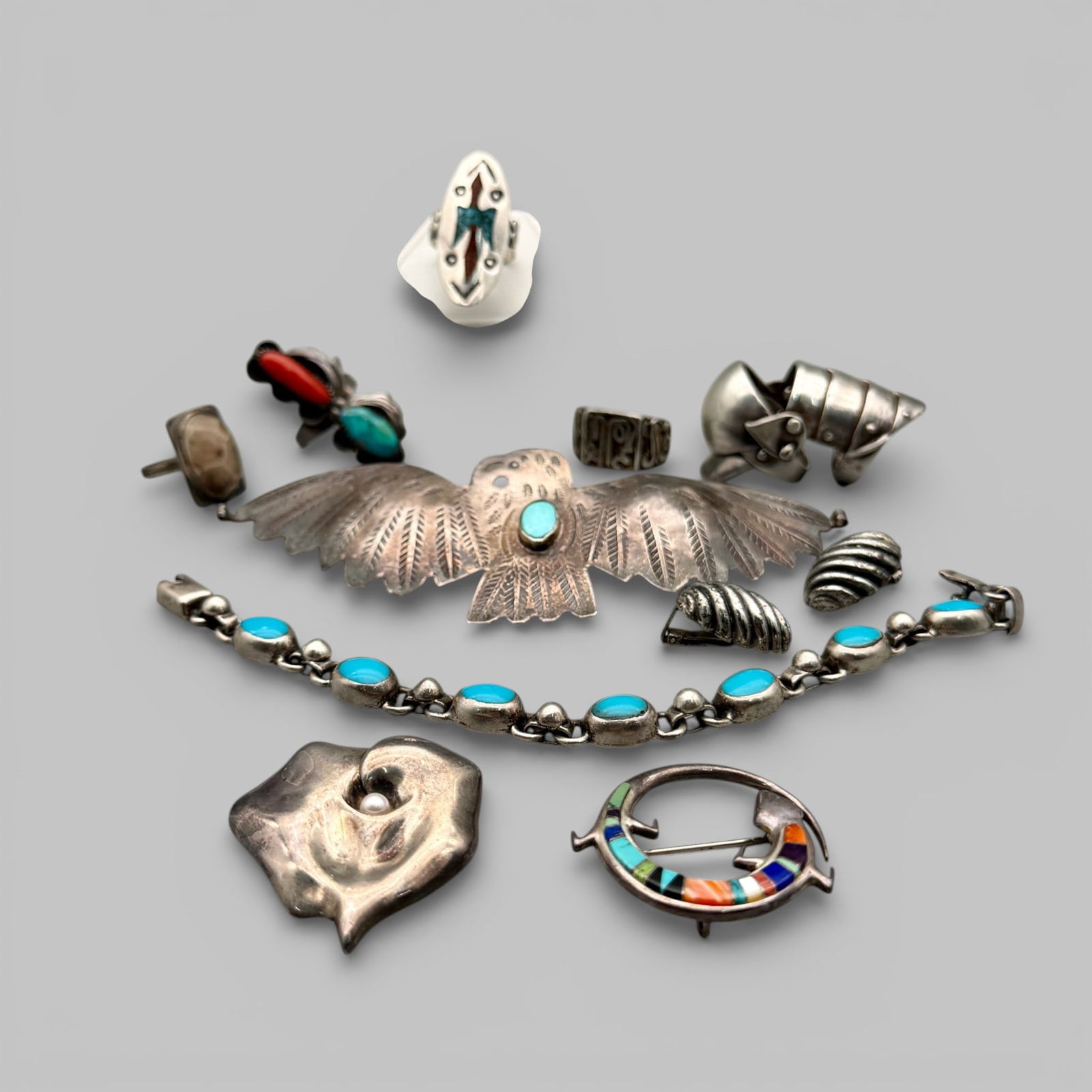 Group of Southwestern Sterling Silver Jewelry (1 of 15)