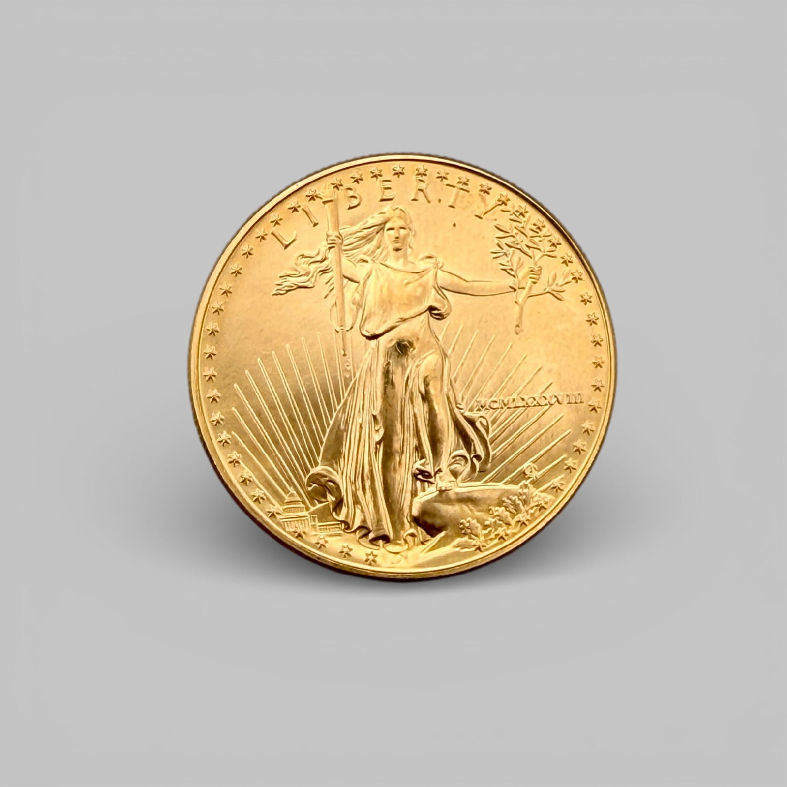 American Gold Eagle One Oz. Fine Gold Coin: Flowing Liberty American gold eagle one ounce fine gold coin