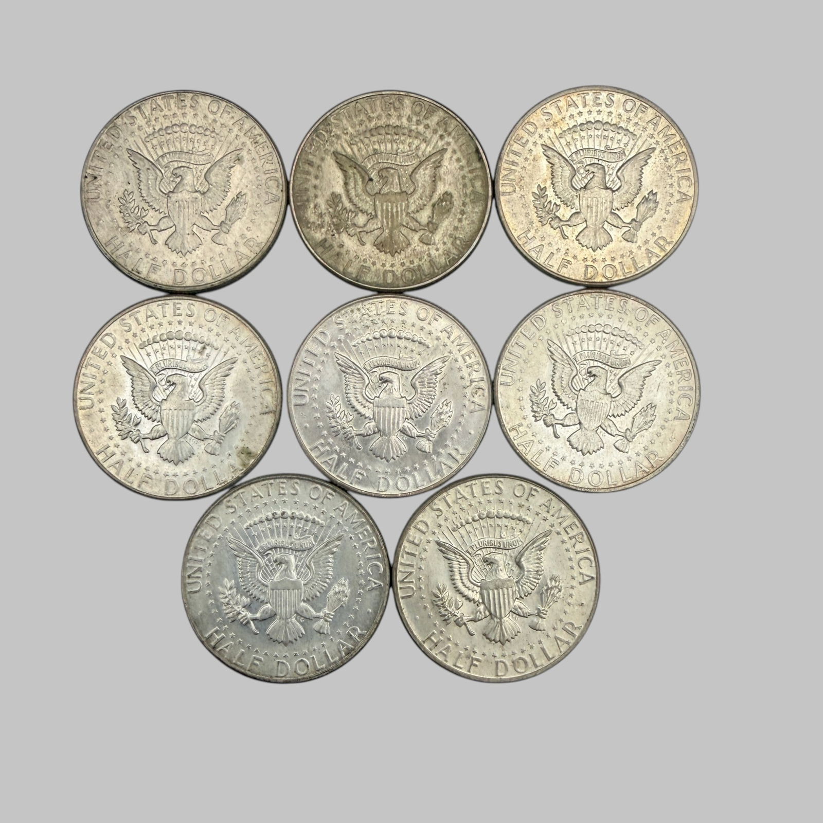 Eight 40% Silver Kennedy Half Dollars - 2