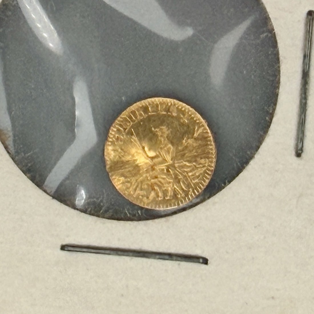 Eureka California Quarter Dollar Gold: Dated 1853. Uncirculated with dent; net VG.