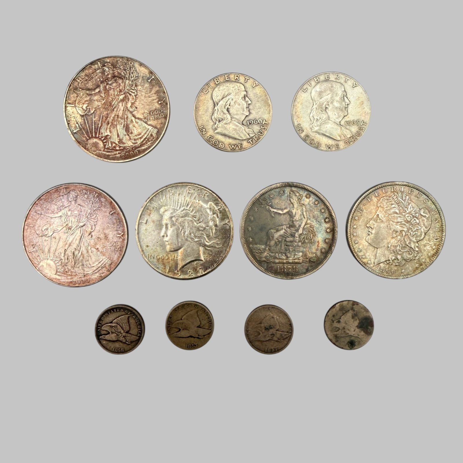 Group of Assorted Silver Coins & Eagle Cents (1 of 2)