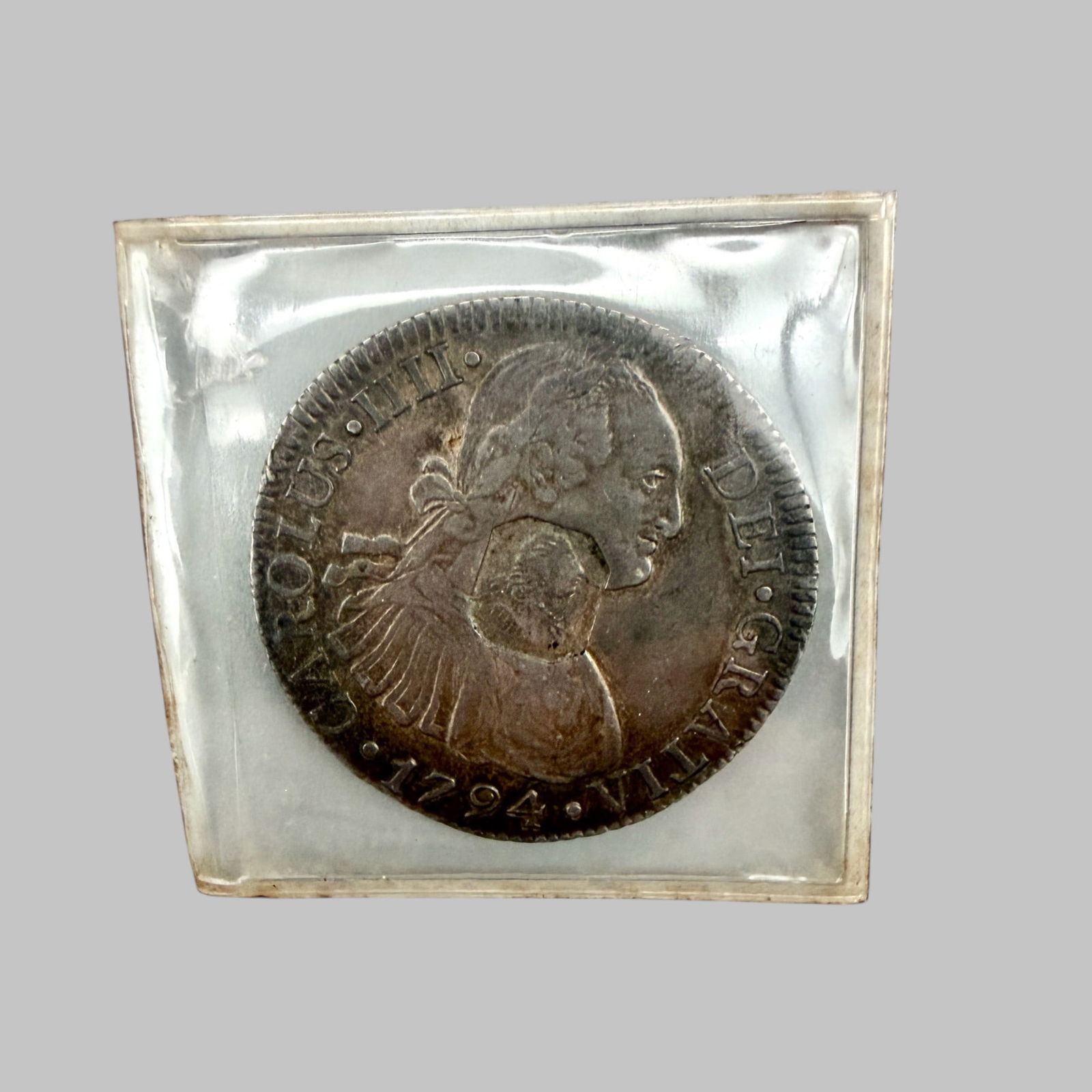 Britain Geo. III Counter-Stamped Silver 8 Reale: Mexico City 8 Reales with George III counterstamp. Condition Fine.