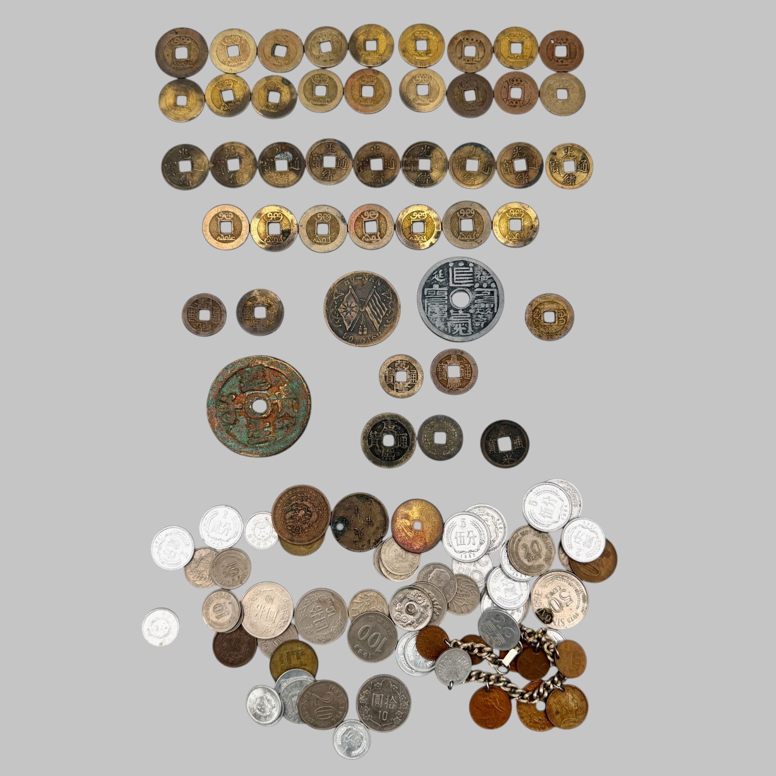 Large Group of Assorted Chinese Coins and Charms (1 of 4)