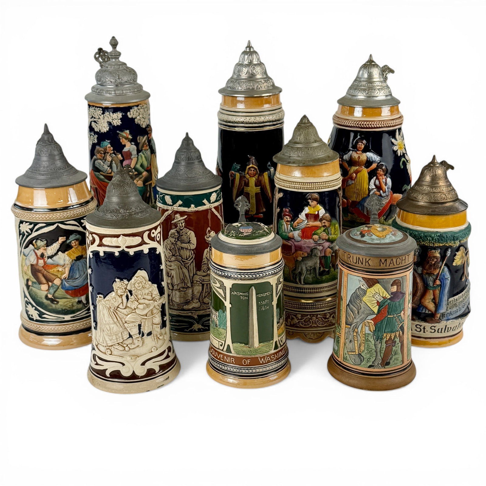 Group of Ten German Steins (1 of 18)