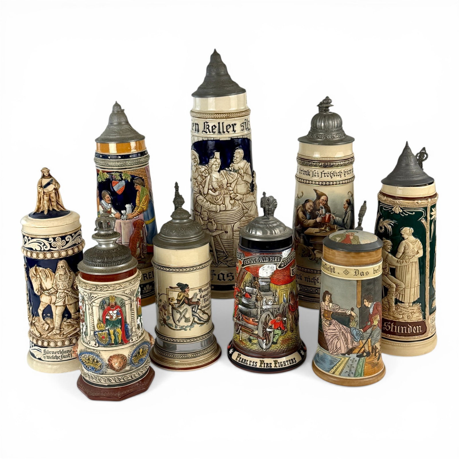 Group of Nine German Steins (1 of 14)