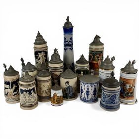 Group of Fifteen German Steins