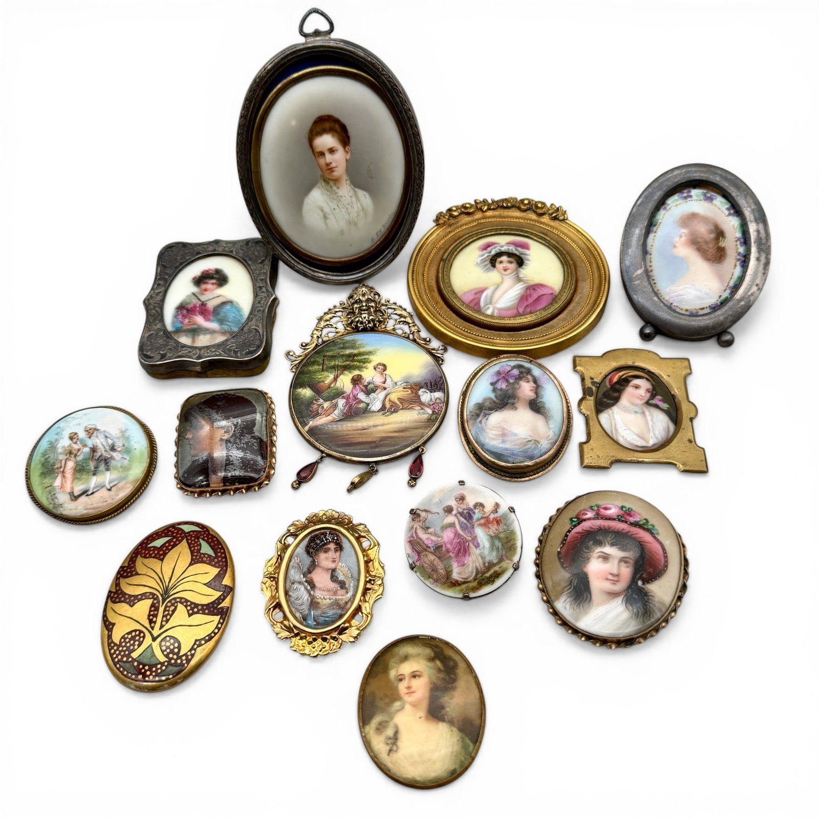 Large Collection of Porcelain Miniatures: 12 porcelain miniatures, late 19th century to early 20th.