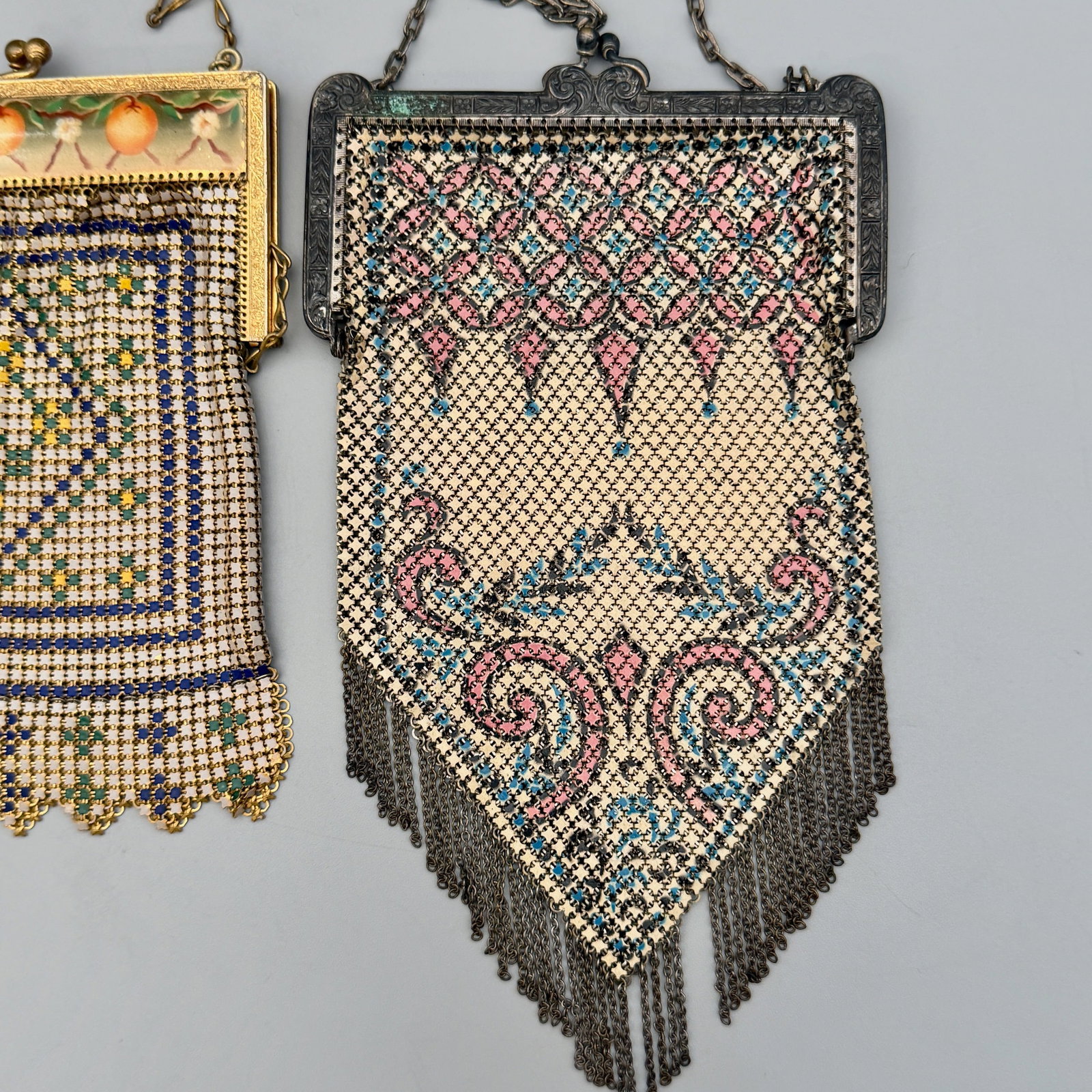 Two beaded purses with mesh ground - 3