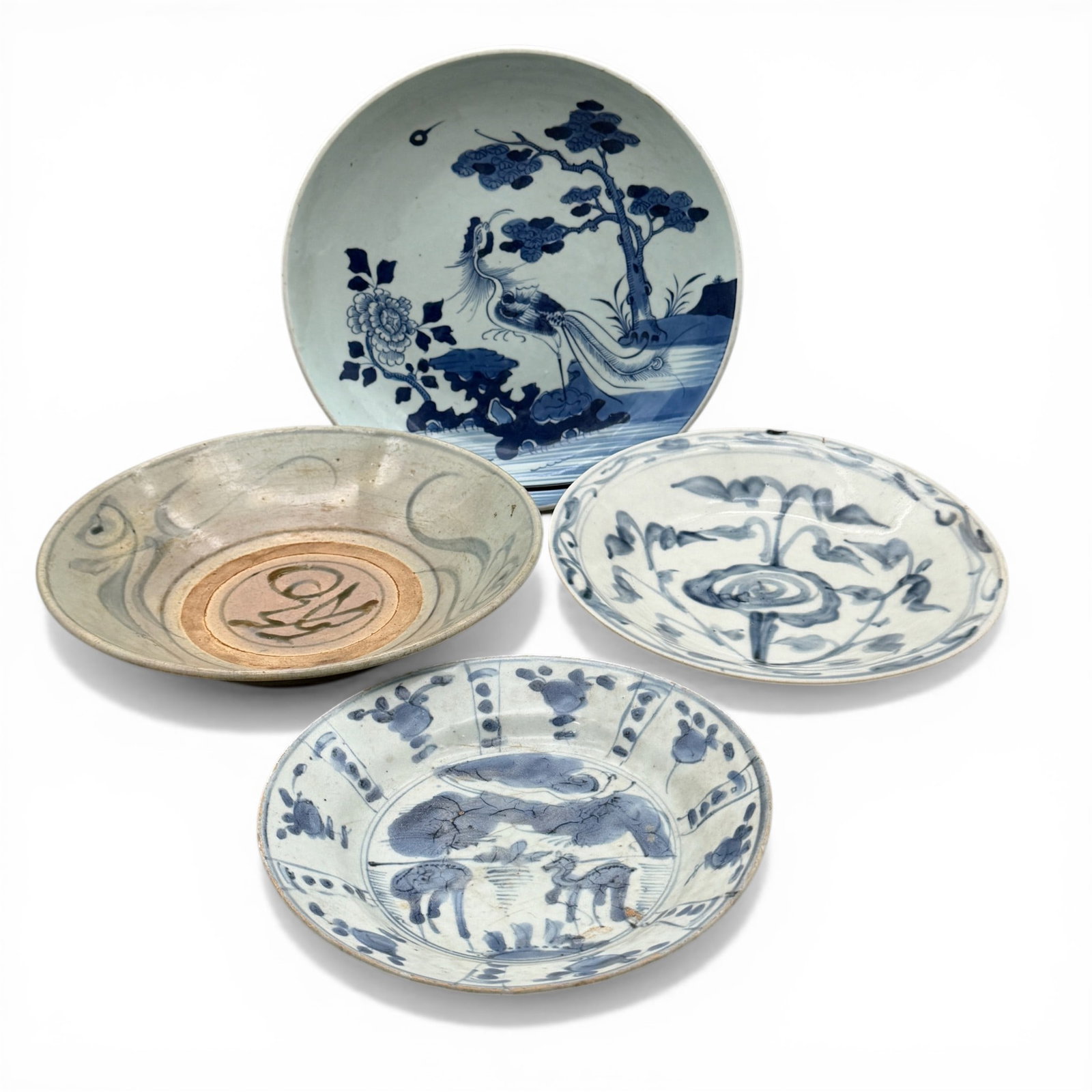 Four Chinese Blue and White Dishes (1 of 6)