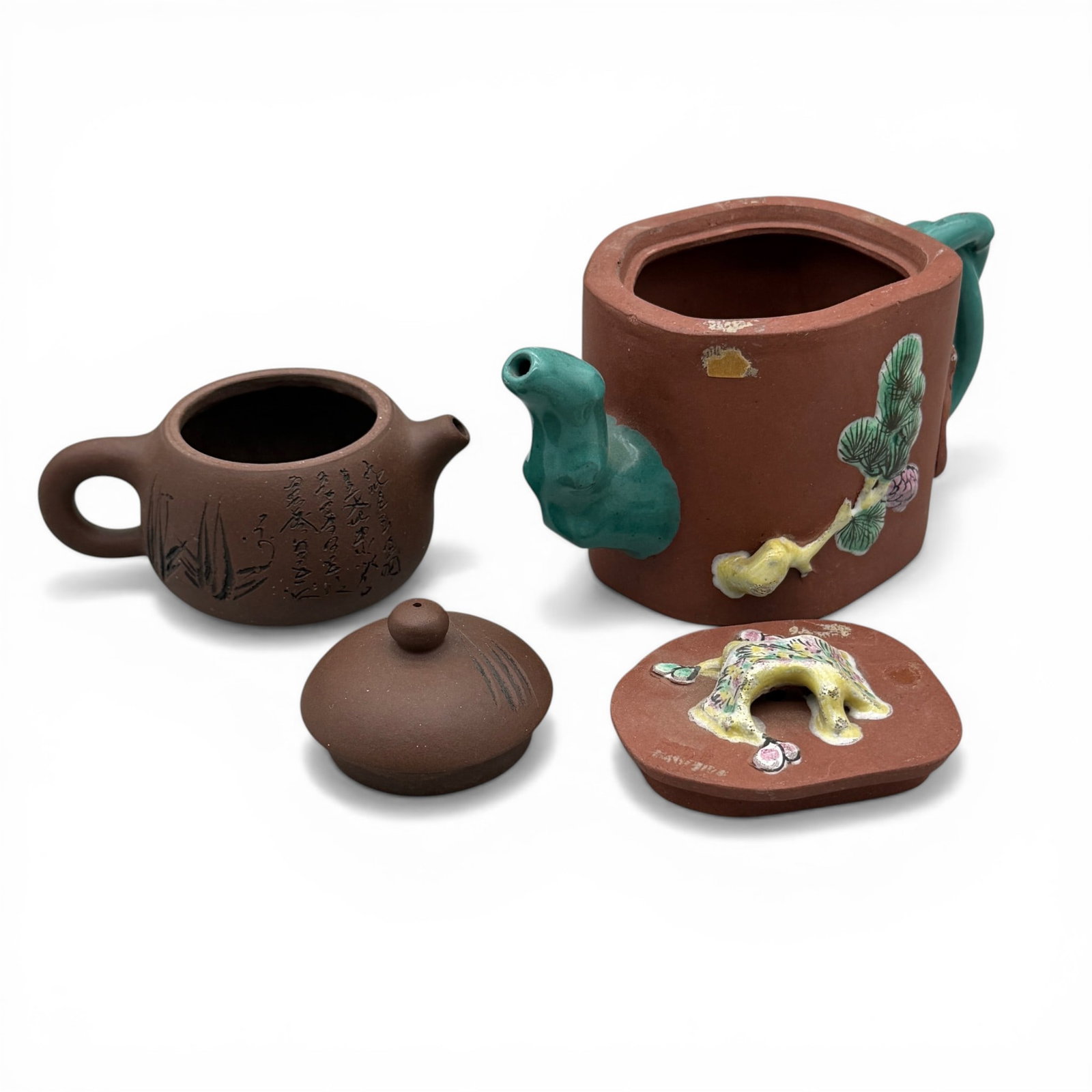 Pair of Contemporary Chinese Teapots, One Yixing (1 of 5)