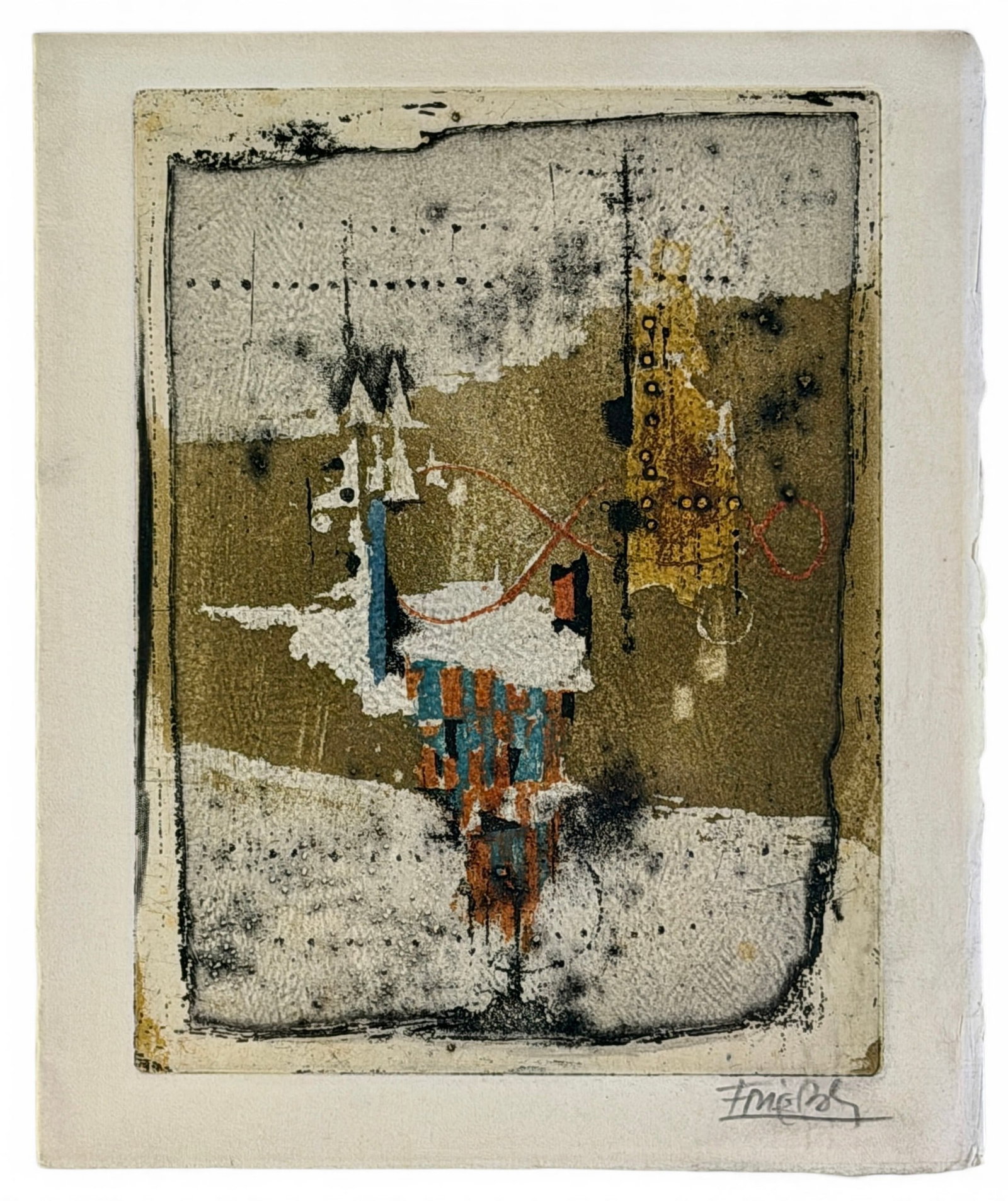 Two Lithographs by Johnny Friedlaender: Compisition VIII and Le Cheveau. Both signed by artist and numbered. One titled in graphite. Largest framed size: 30.5" ht. x 26" wd.