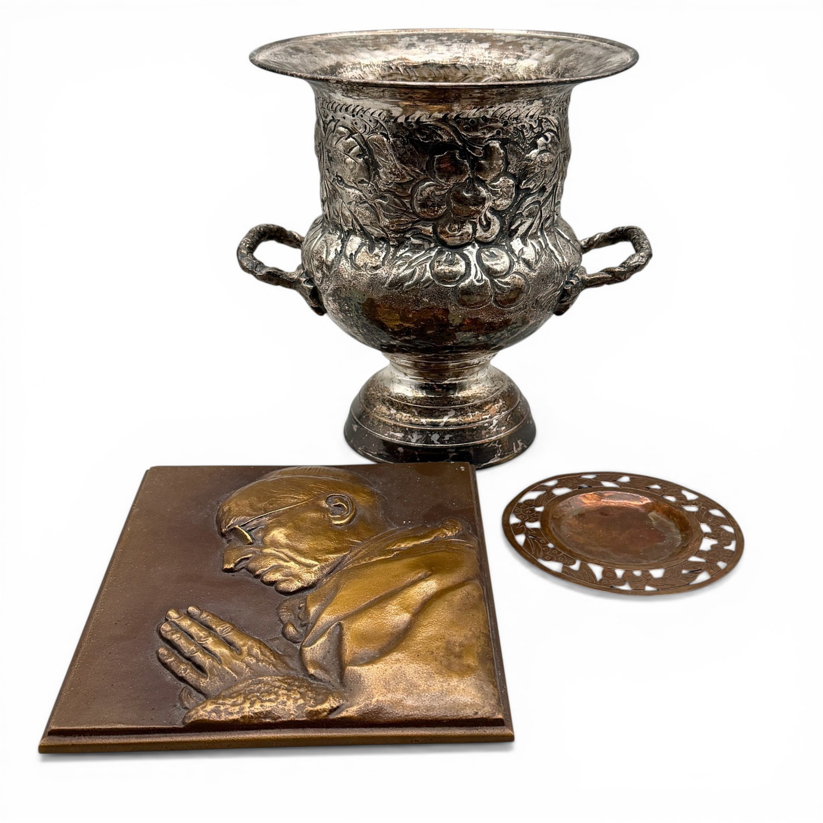 Trio of Brass, Copper and Plated Items (1 of 6)