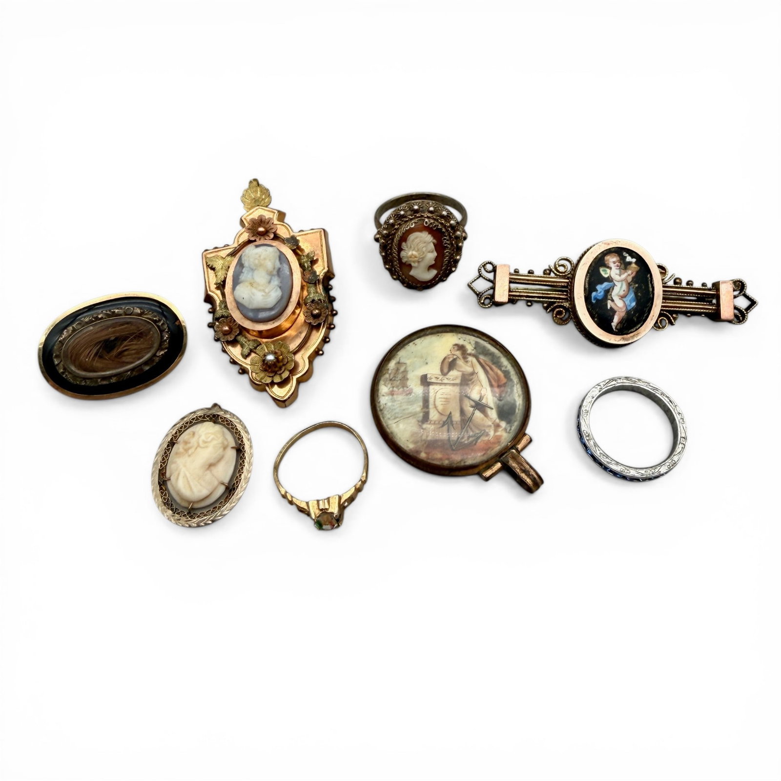 Collection of Antique Cameos and Mourning Jewelry (1 of 4)