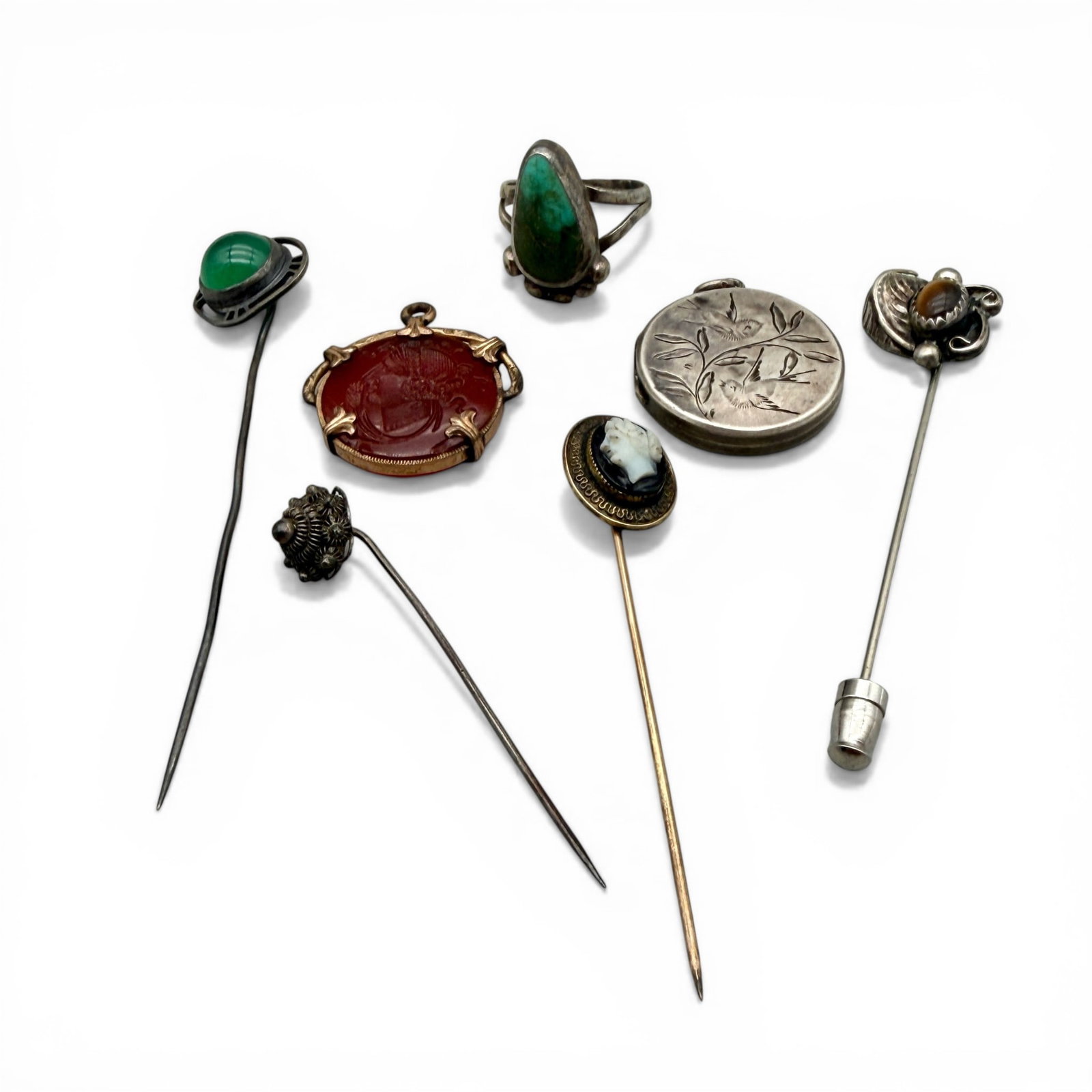 Antique Hairpins, Lockets, and Ring (1 of 6)