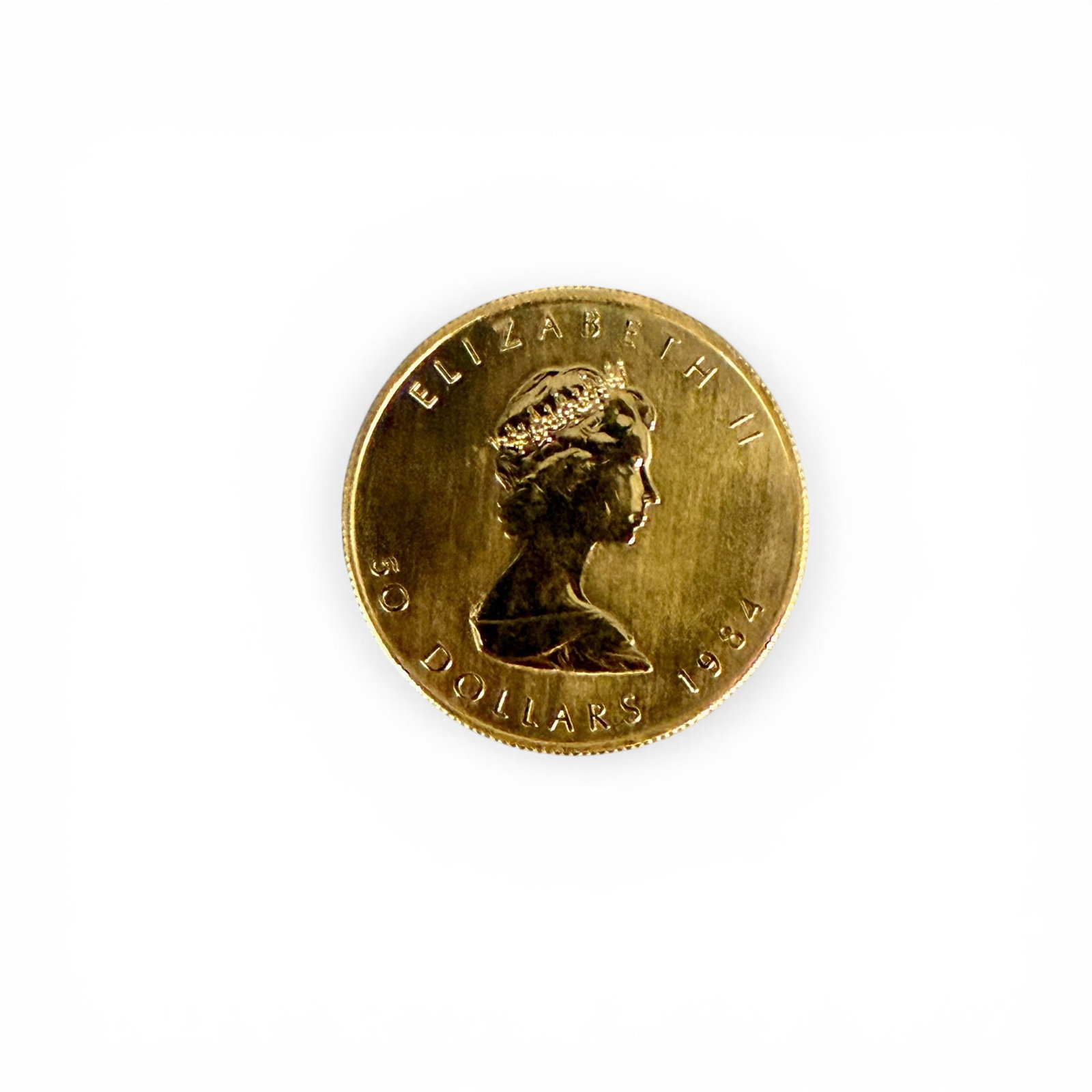 1984 Canadian Elizabeth II 50 Dollar One Ounce Gold Piece (1 of 2)