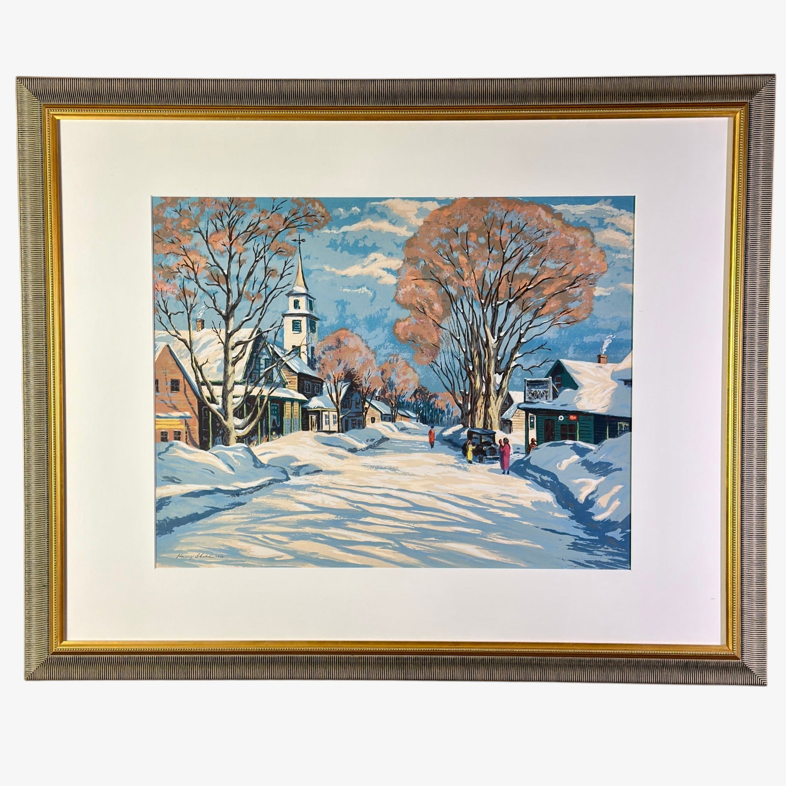 Large Harry Shokler Serigraph, "Old Bondville" (1 of 4)