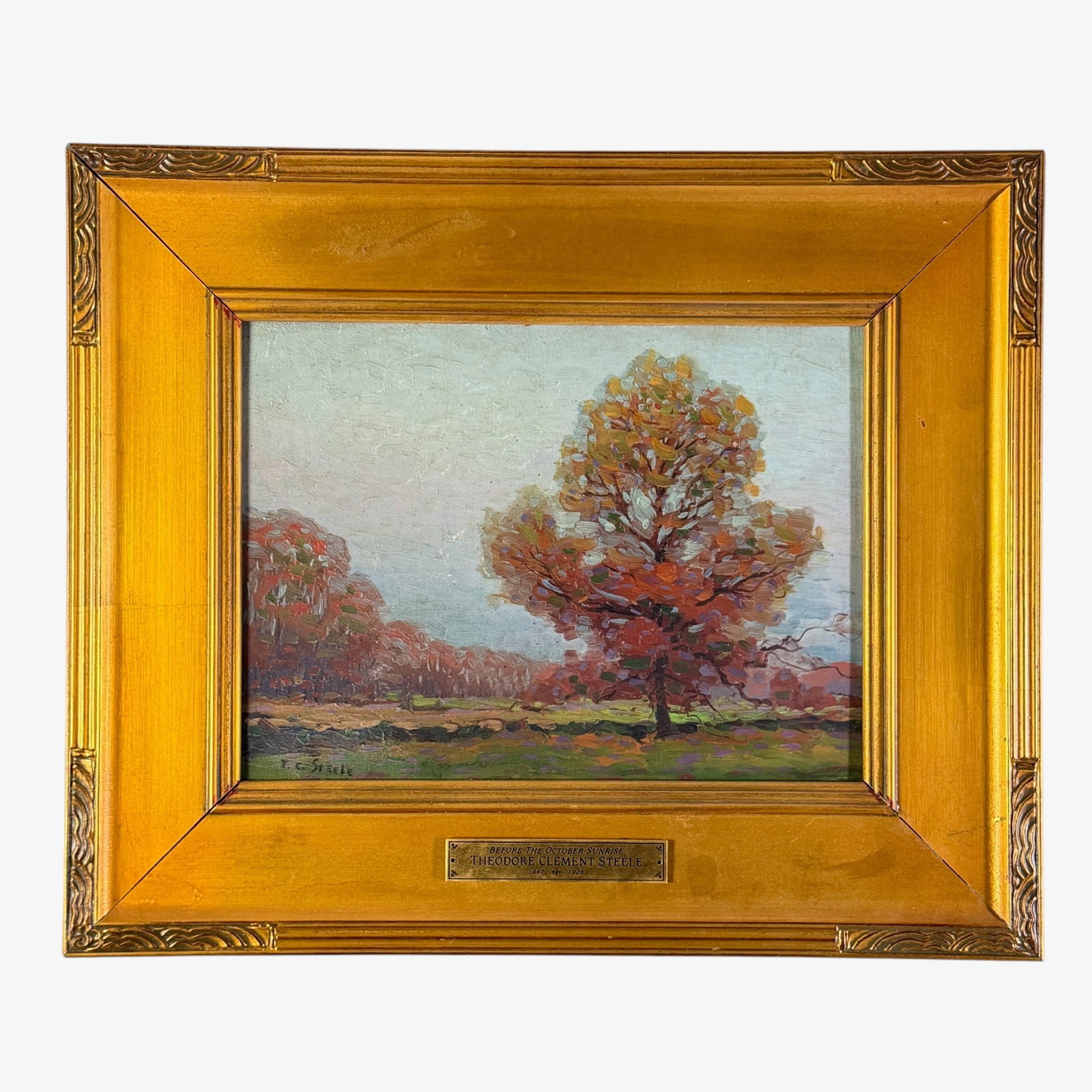 T.C. Steele (1847-1926) Indiana, Oil on Board. (1 of 5)