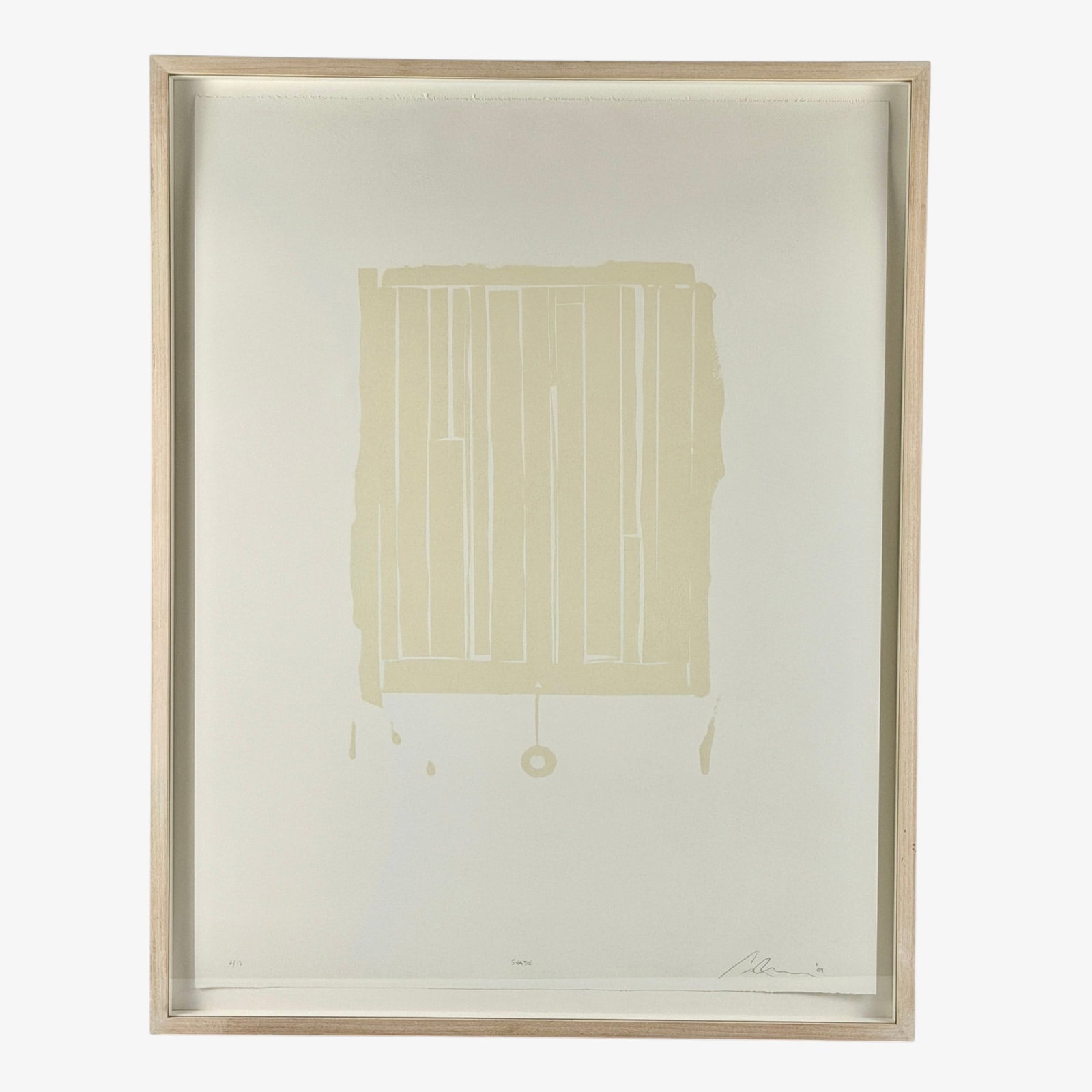 Tony Luensman (Cincinnati, 20th Cent.): Pair of silkscreen prints, titled "Blind" and "Shade" Each numbered 2/13 Signed, dated and titled in lower margin Each sheet: 26" x 19 1/2" Each frame: 28" x 22"