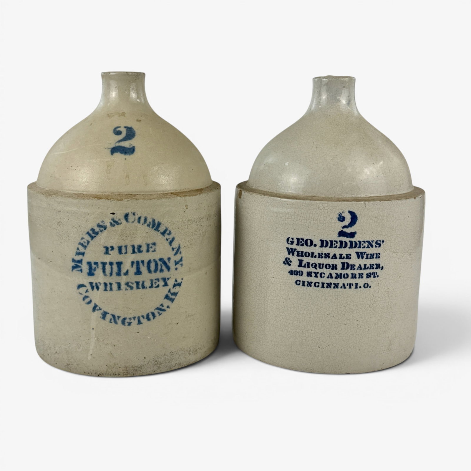 Pair of Covington and Cincinnati Whiskey Jugs (1 of 5)