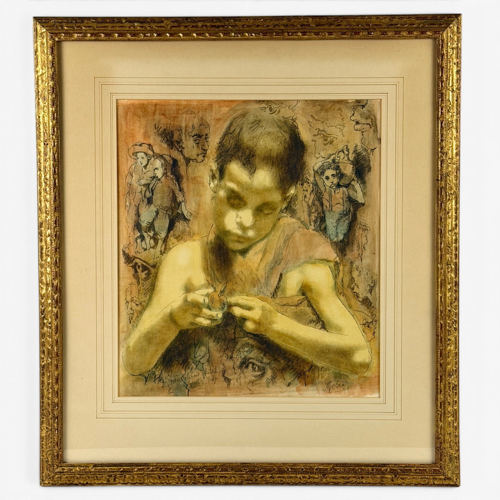 Conger Metcalf watercolor and pencil drawing. (1 of 4)
