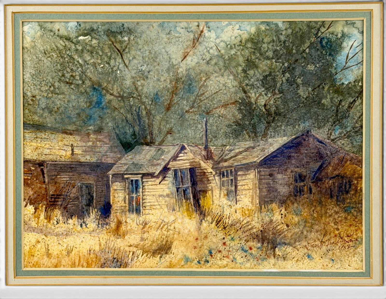 Larry (Lawrence) Bradley Lane, watercolor, "Declared Abandoned." (1 of 5)