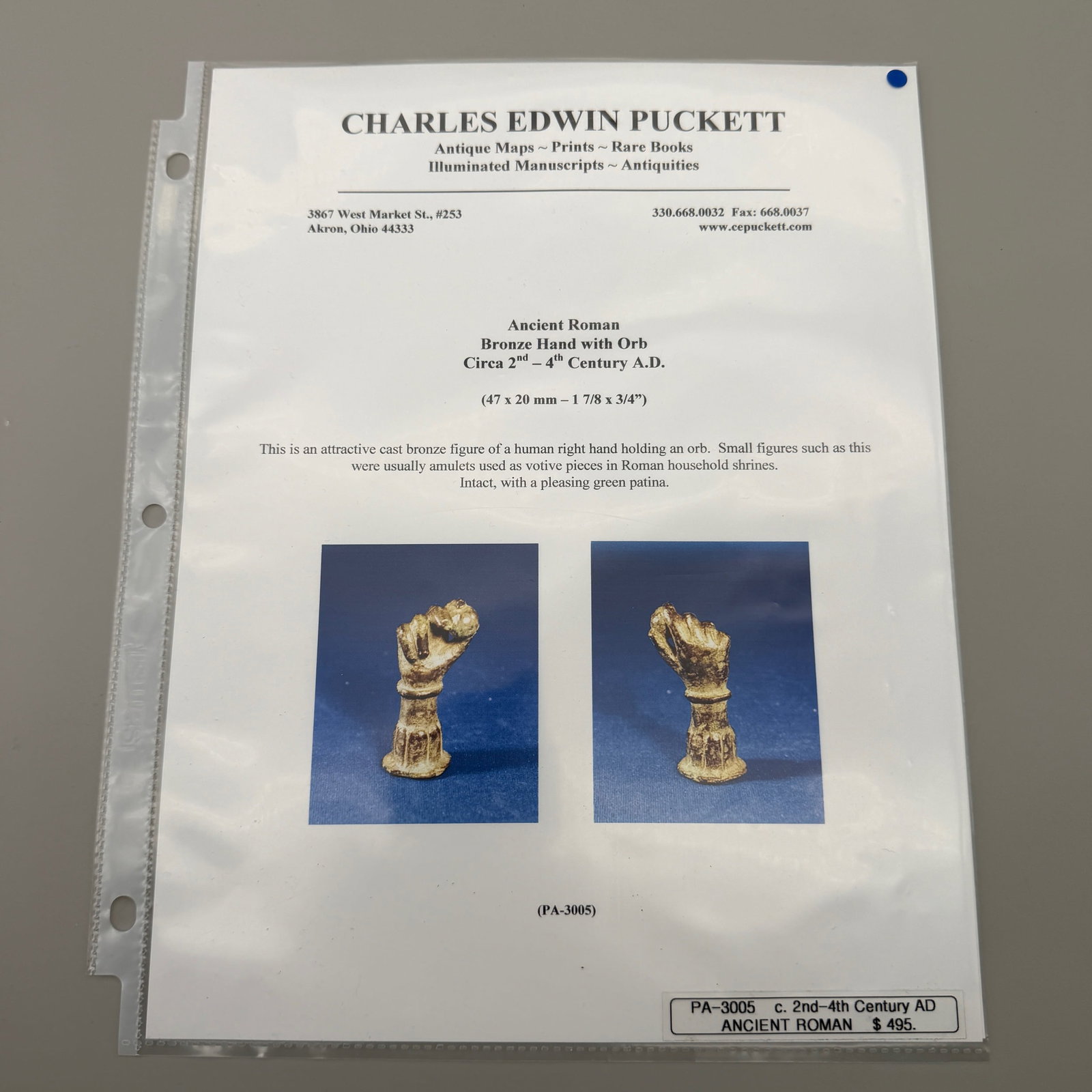 Roman Bronze Hand with Orb - 4
