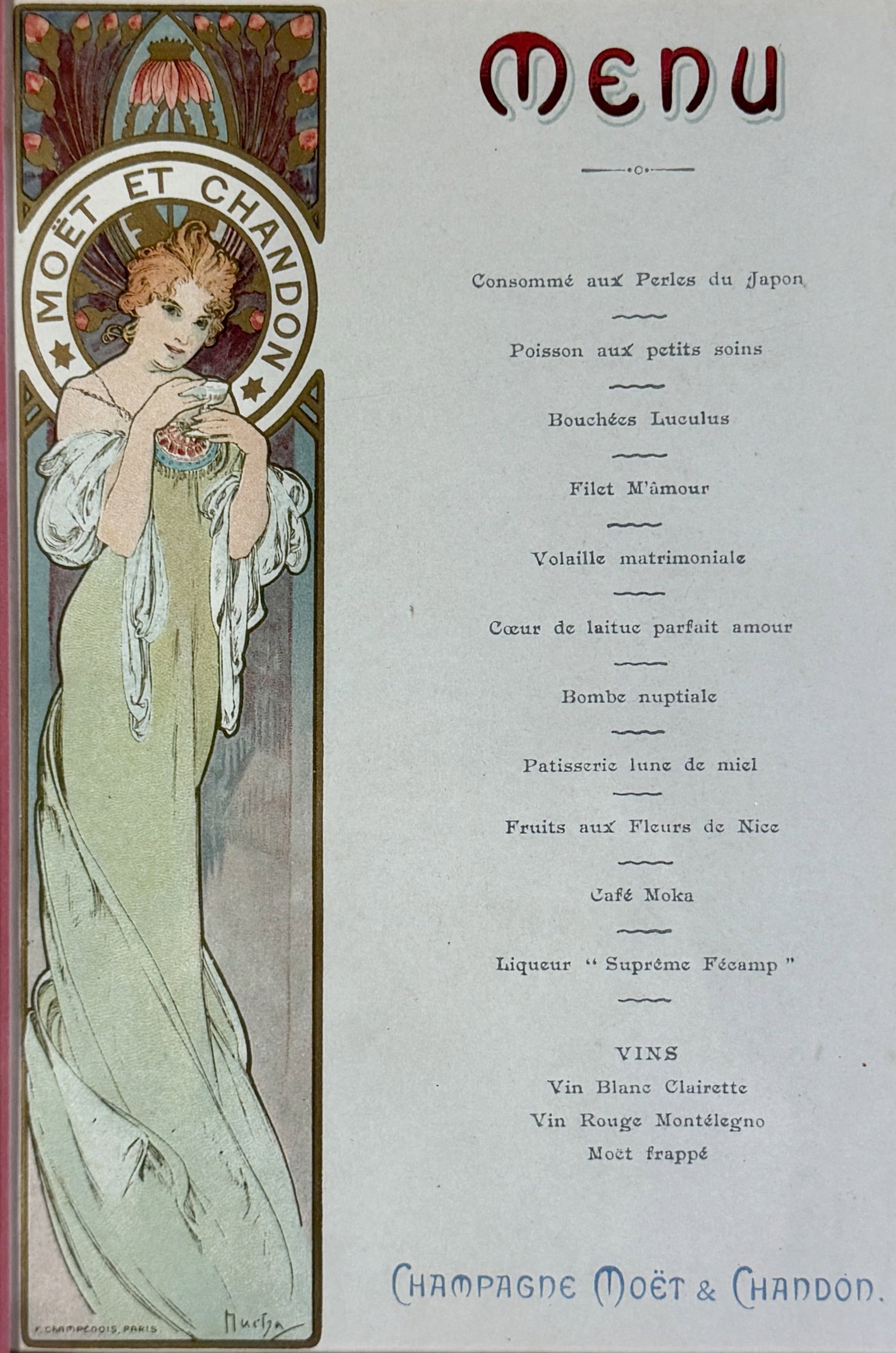 Moet and Chandon Mucha Menu - 2