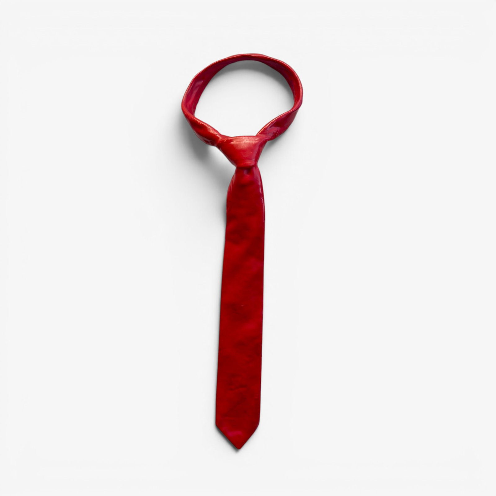 Rachel Lachowitz, Red Tie 1992: "Lipstick Tie" Sculpture of necktie Fabric and epoxy 24" ht.