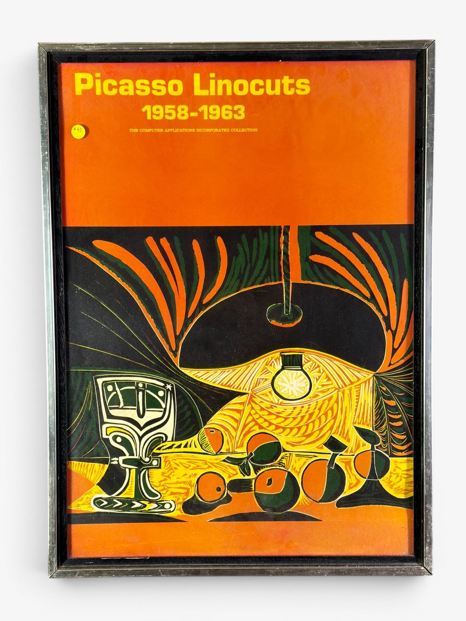 Picasso Linocuts and Matisse Retrospective Posters: Each framed, including a Picasso Linocuts poster and a Matisse etrospective at Moma. Largest framed 30" x 22".