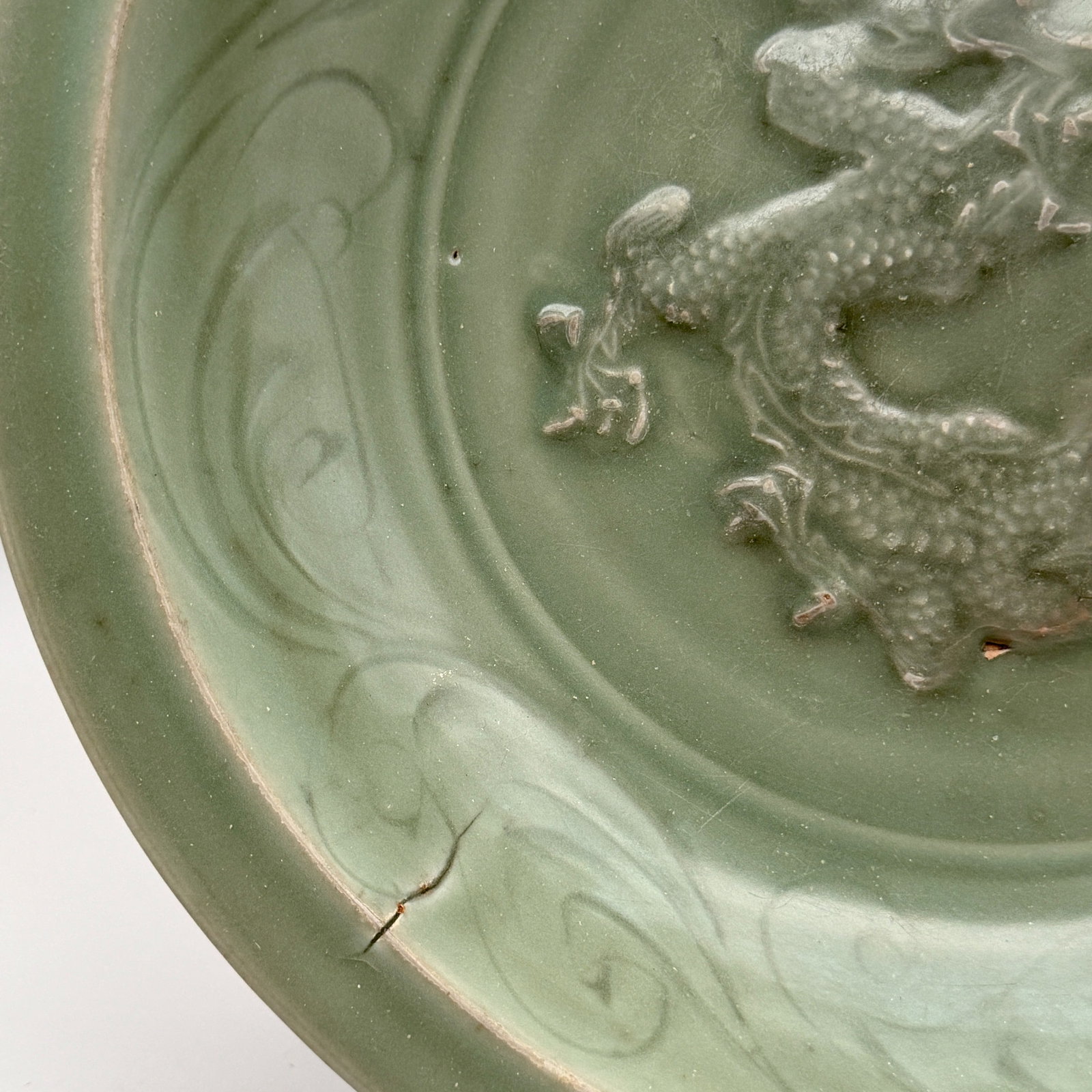 A Large Longquan Celadon "Dragon" Dish - 5