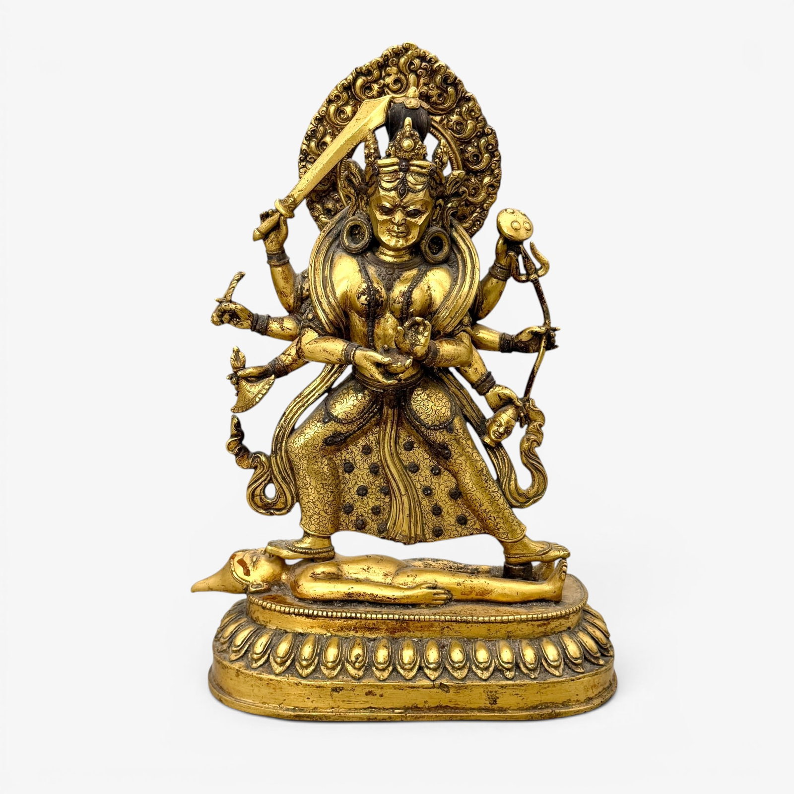 Early Tibetan/Nepalese Gilt Bronze of Mahakala (1 of 15)